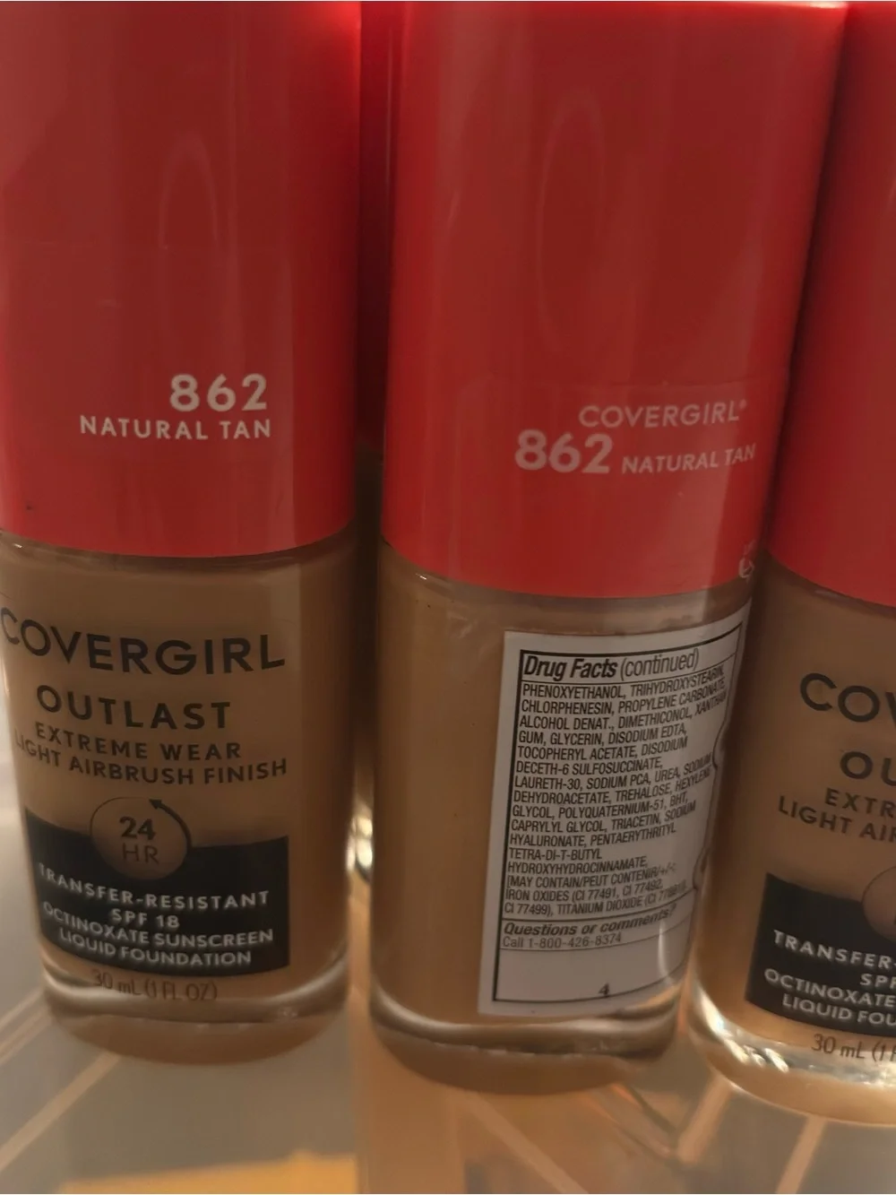 CoverGirl‎ Outlast Foundation 862 Natural Tan SPF 18 New